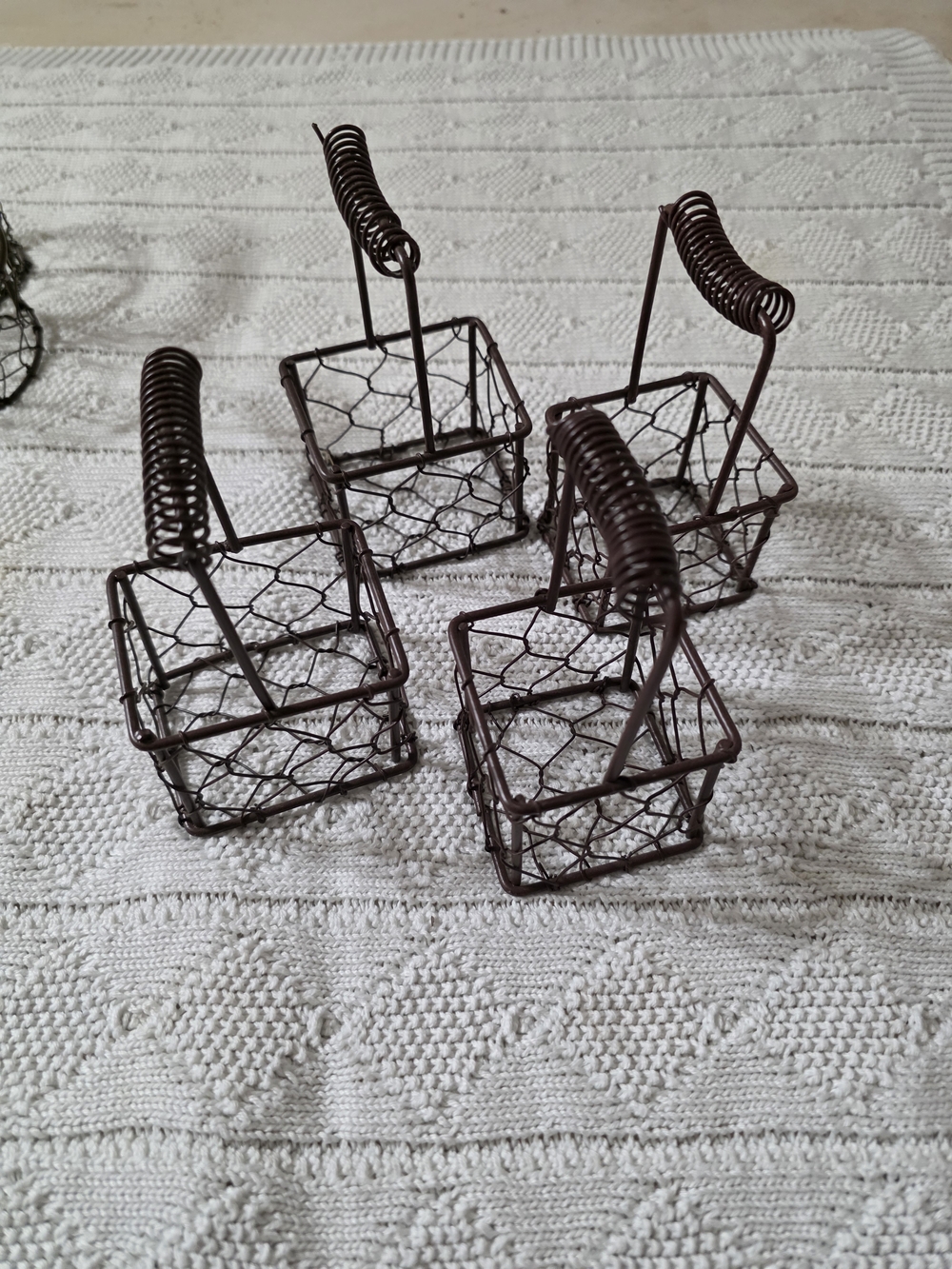 Set of 6 Rustic Wire Baskets - Picture 8 of 9